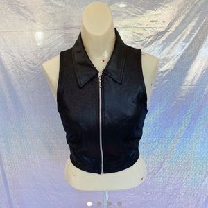 Vintage 1990’s Collar Zip Up Crop Top